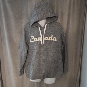 3X Heather Gray Canada Zip-Up Hoodie